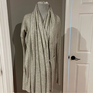 Theory light grey wrap style sweater